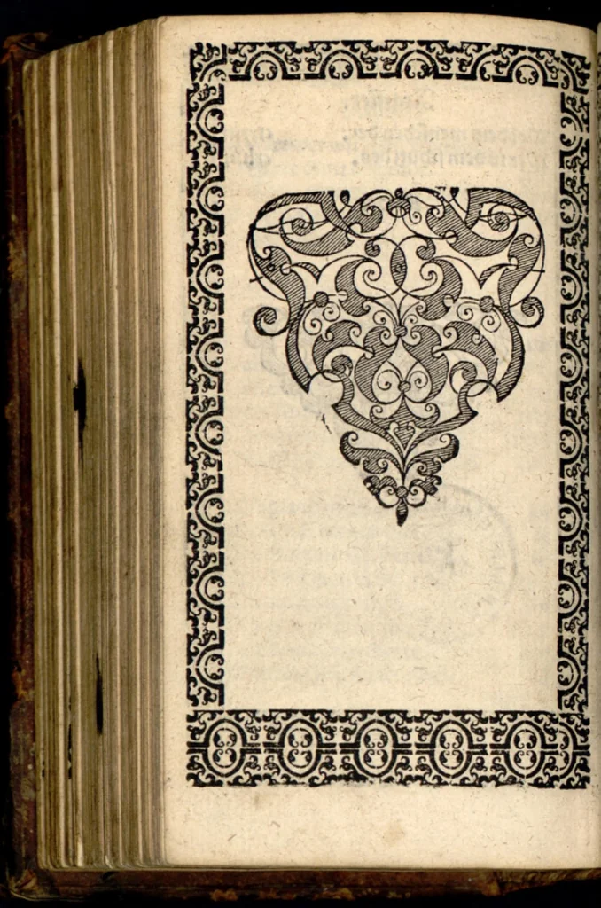An illustration from Psalmen und geistliche Lieder, welche in den Kirchen unnd Schülen beyder Fürstenthumb Newburg und Zweybrucken gesungen werden. Sampt etlichen Collecten und dem kleinen Catechismo Doctoris Martini Lutheri., 1578, leaf 365
