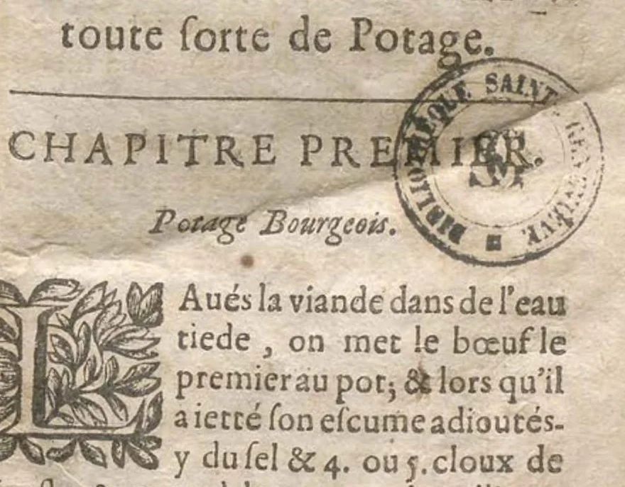 An illustration from Le cuisinier methodique, 1669, leaf 8