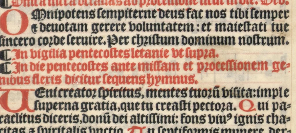 An illustration from Processionale recens emendatum, juxta ritum insignis ecclesie et diocesis Parisiensis. Quod quidem complectitur et continet ea que in processionibus per totum anni curriculum sunt cantanda., 1556, leaf 102