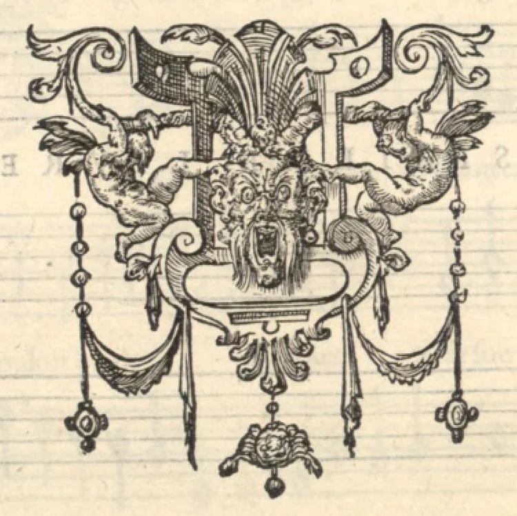An illustration from Contratenor. Sizieme livre de pseaumes de David. Mis en musique a quatre parties en forme de motetz. Par Claude Goudimel., 1565, leaf 57