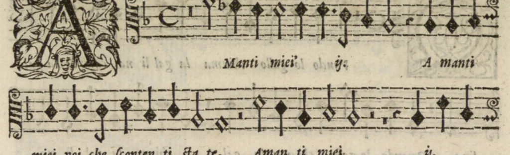 An illustration from Livre de melanges de C. le Jeune. Tenor, 1585, leaf 112