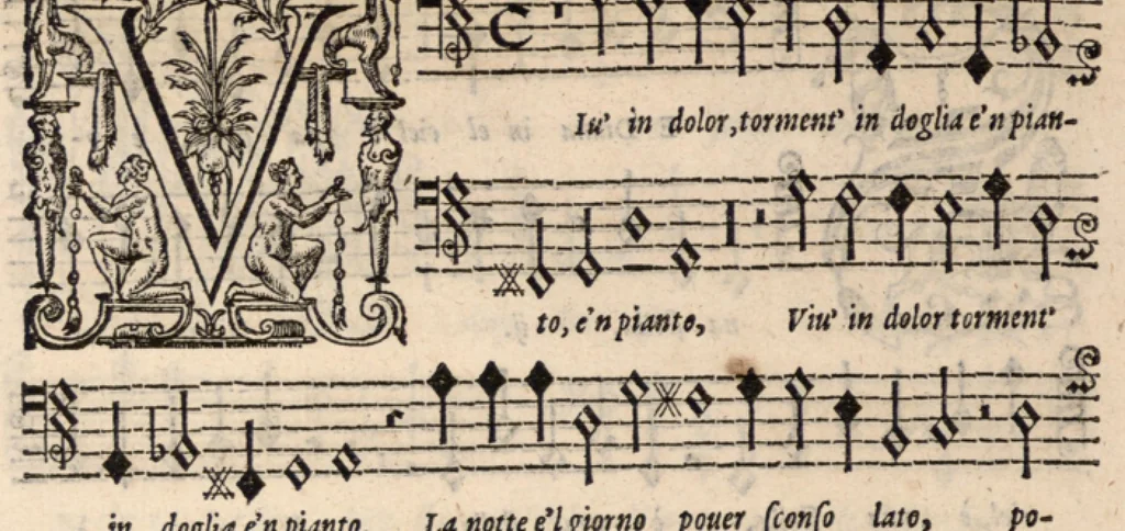 An illustration from Livre de melanges de C. le Jeune. Bassus., 1585, leaf 106