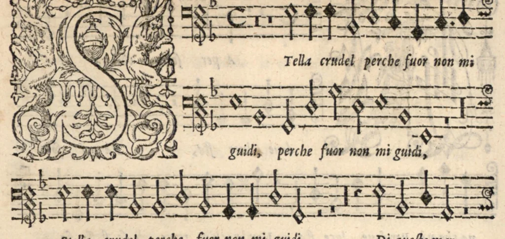 An illustration from Livre de melanges de C. le Jeune. Bassus., 1585, leaf 109