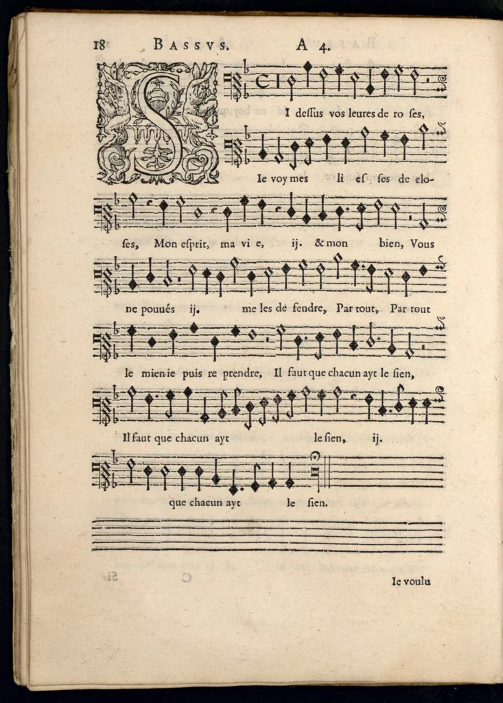 An illustration from Livre de melanges de C. le Jeune. Bassus., 1585, leaf 35