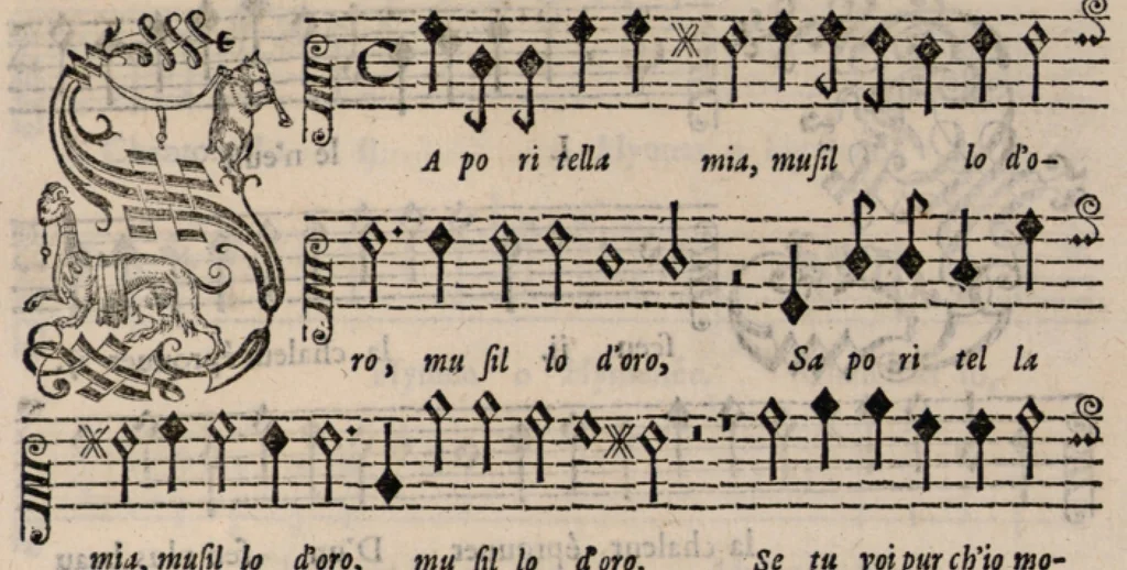 An illustration from Livre de melanges de C. le Jeune. Contratenor., 1585, leaf 118