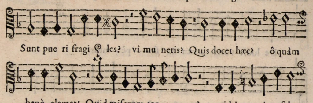 An illustration from Livre de melanges de C. le Jeune. Contratenor., 1585, leaf 151