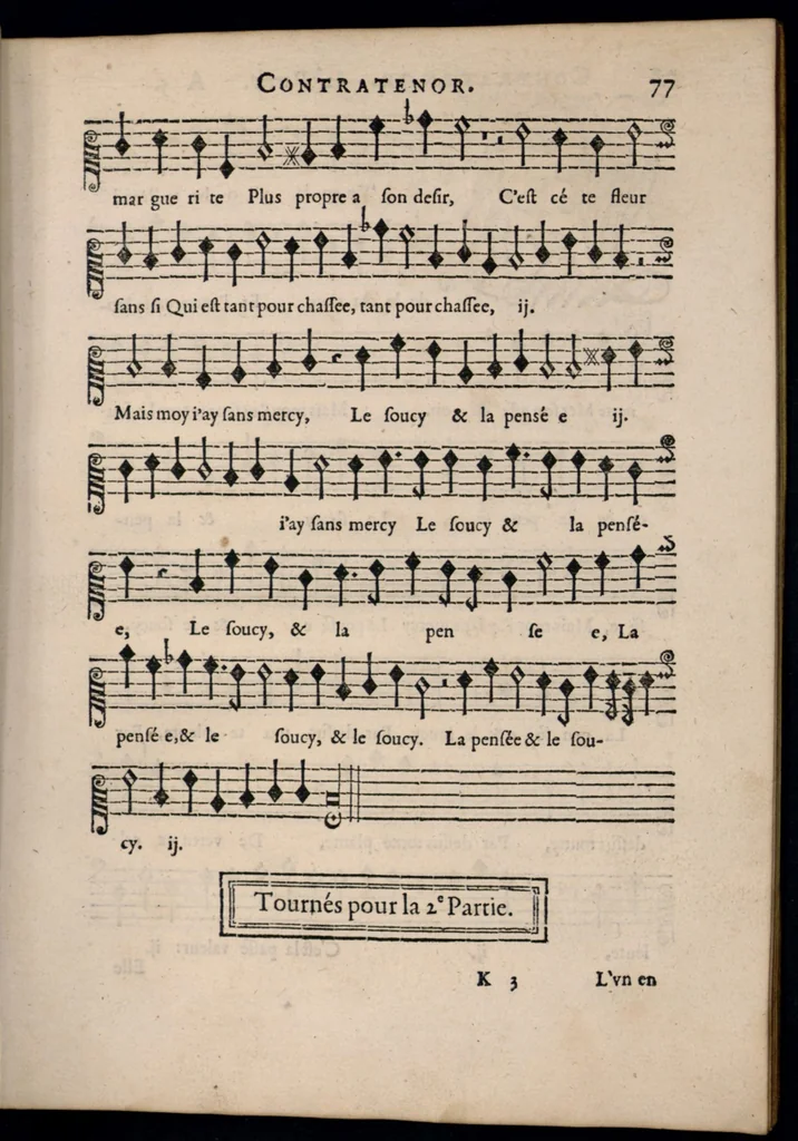 An illustration from Livre de melanges de C. le Jeune. Contratenor., 1585, leaf 94