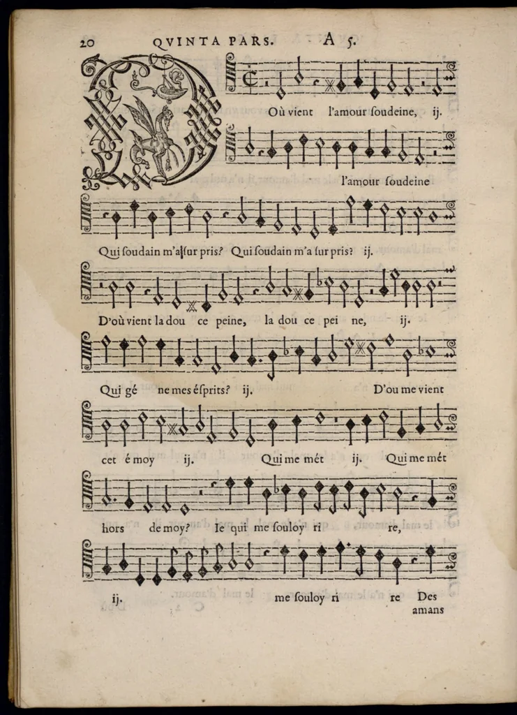 An illustration from Livre de melanges de C. le Jeune. Quinta pars., 1585, leaf 37