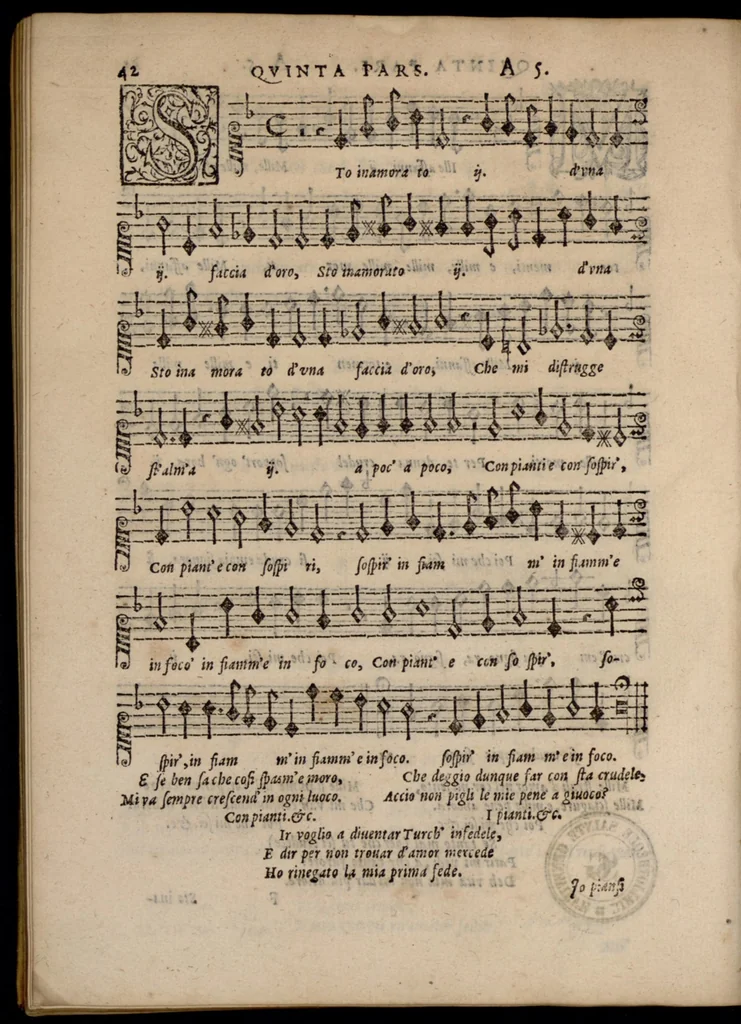 An illustration from Livre de melanges de C. le Jeune. Quinta pars., 1585, leaf 59
