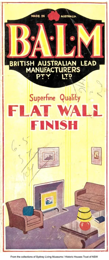 An illustration from B.A.L.M. Superfine quality flat wall finish / British Australian Lead Manufacturers Pty Ltd., 1920, leaf 0