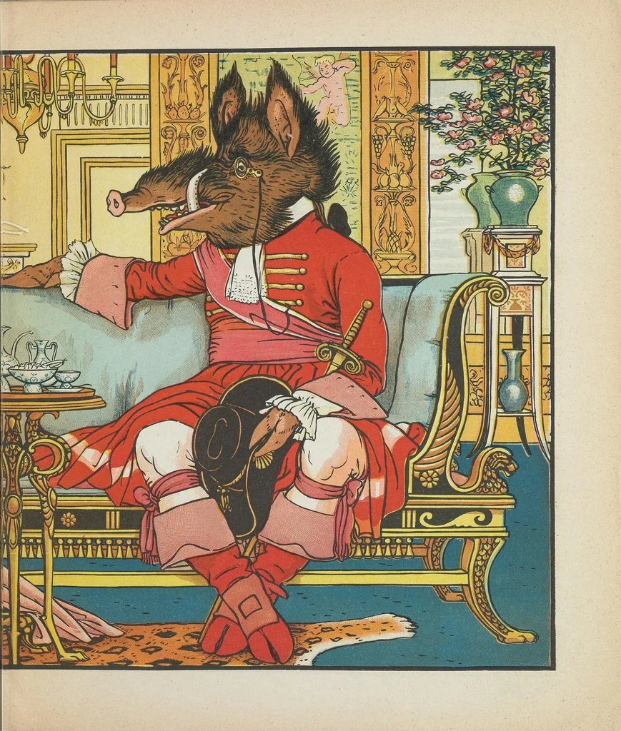 An illustration from Beauty and the beast, 1874, leaf 13