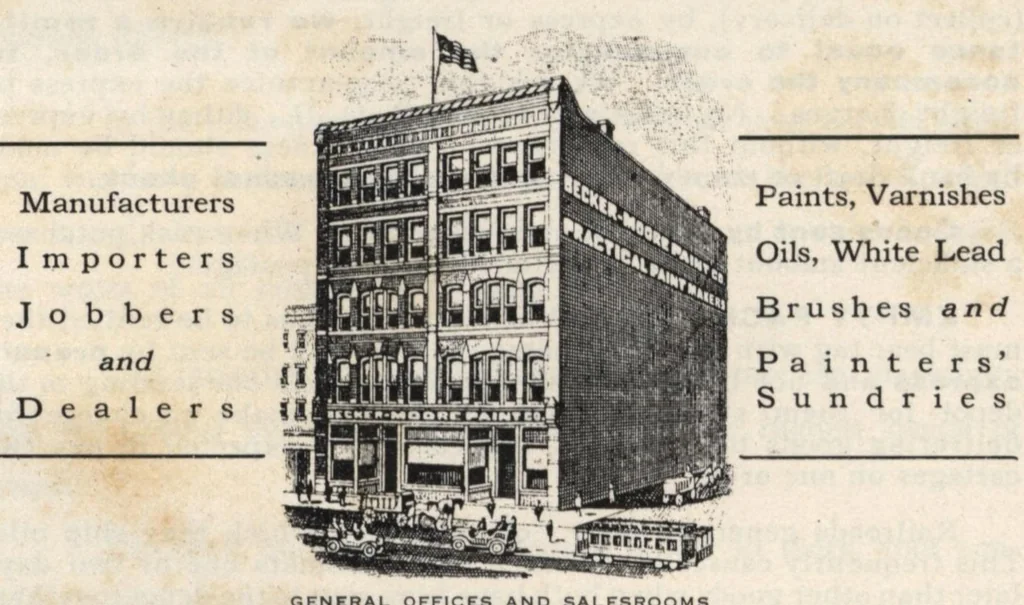 An illustration from Becker Moore Paint Company confidential price list., 1900, leaf 2