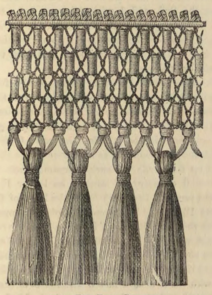 An illustration from Beeton's book of needlework : consisting of Ladies' lace book, Crochet patterns, Ornamental needlework, Macrame lace, Children's fancy book, Church embroidery, Drawn linen work, 1800, leaf 412