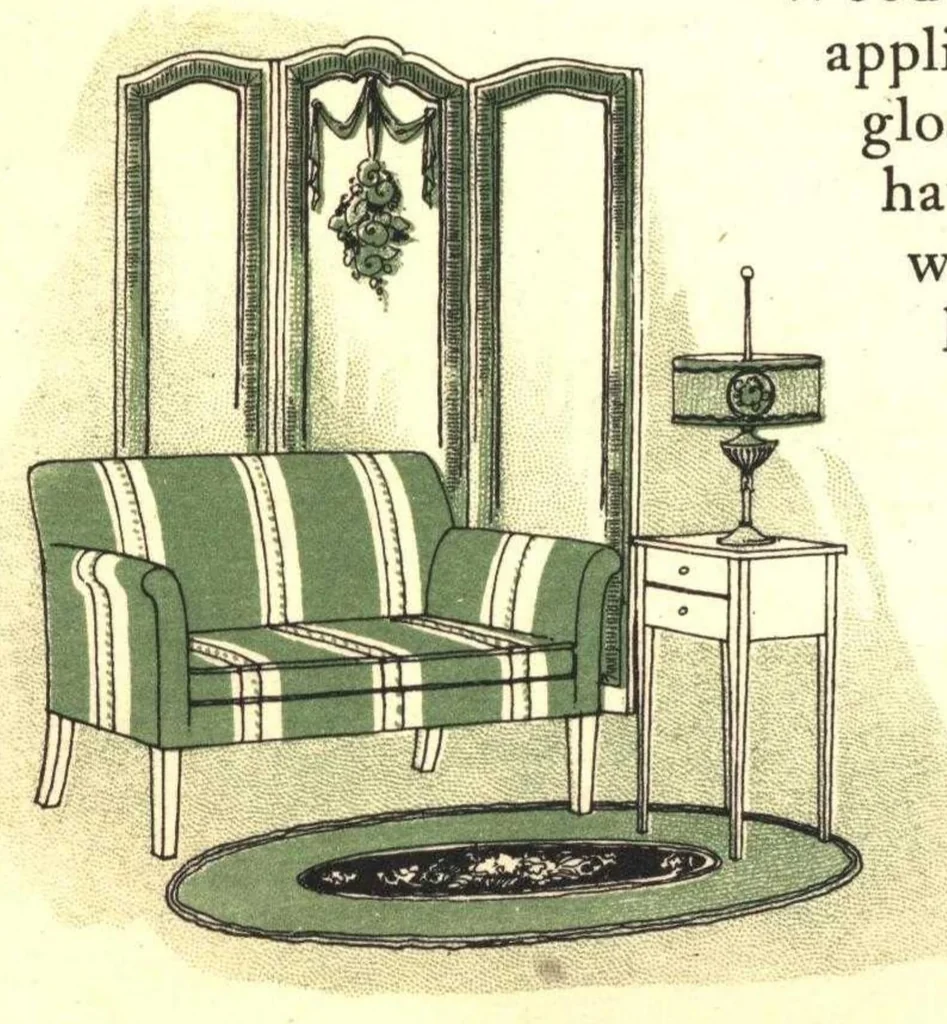 An illustration from Beautiful homes: hints on wood finishing and interior decorating., 1919, leaf 10