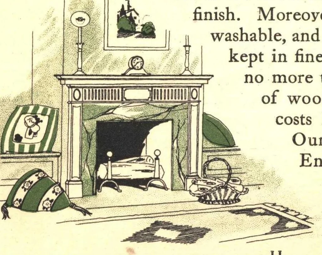 An illustration from Beautiful homes: hints on wood finishing and interior decorating., 1919, leaf 12