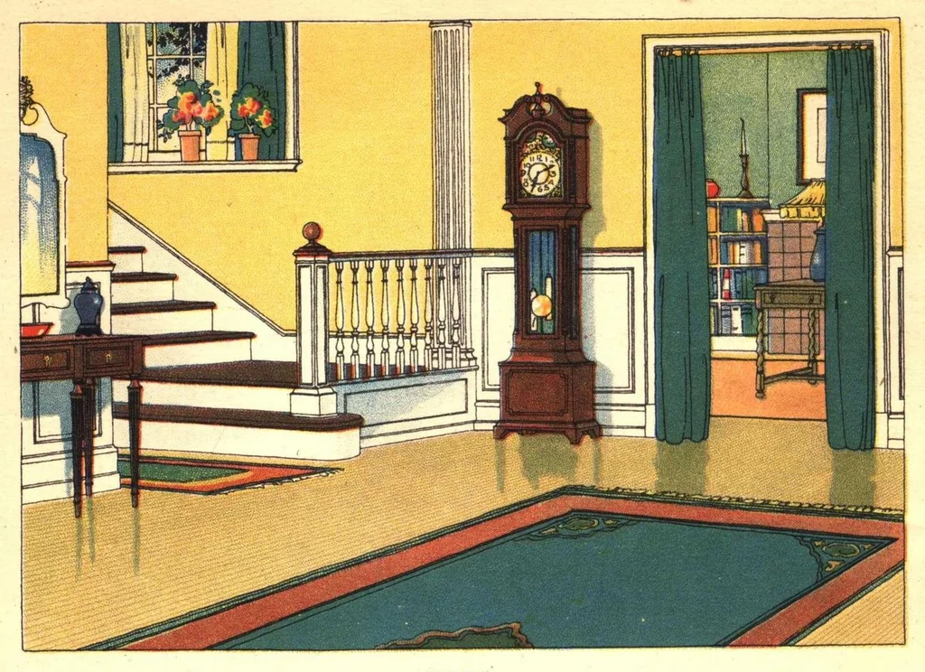 An illustration from Beautiful homes: hints on wood finishing and interior decorating., 1919, leaf 7