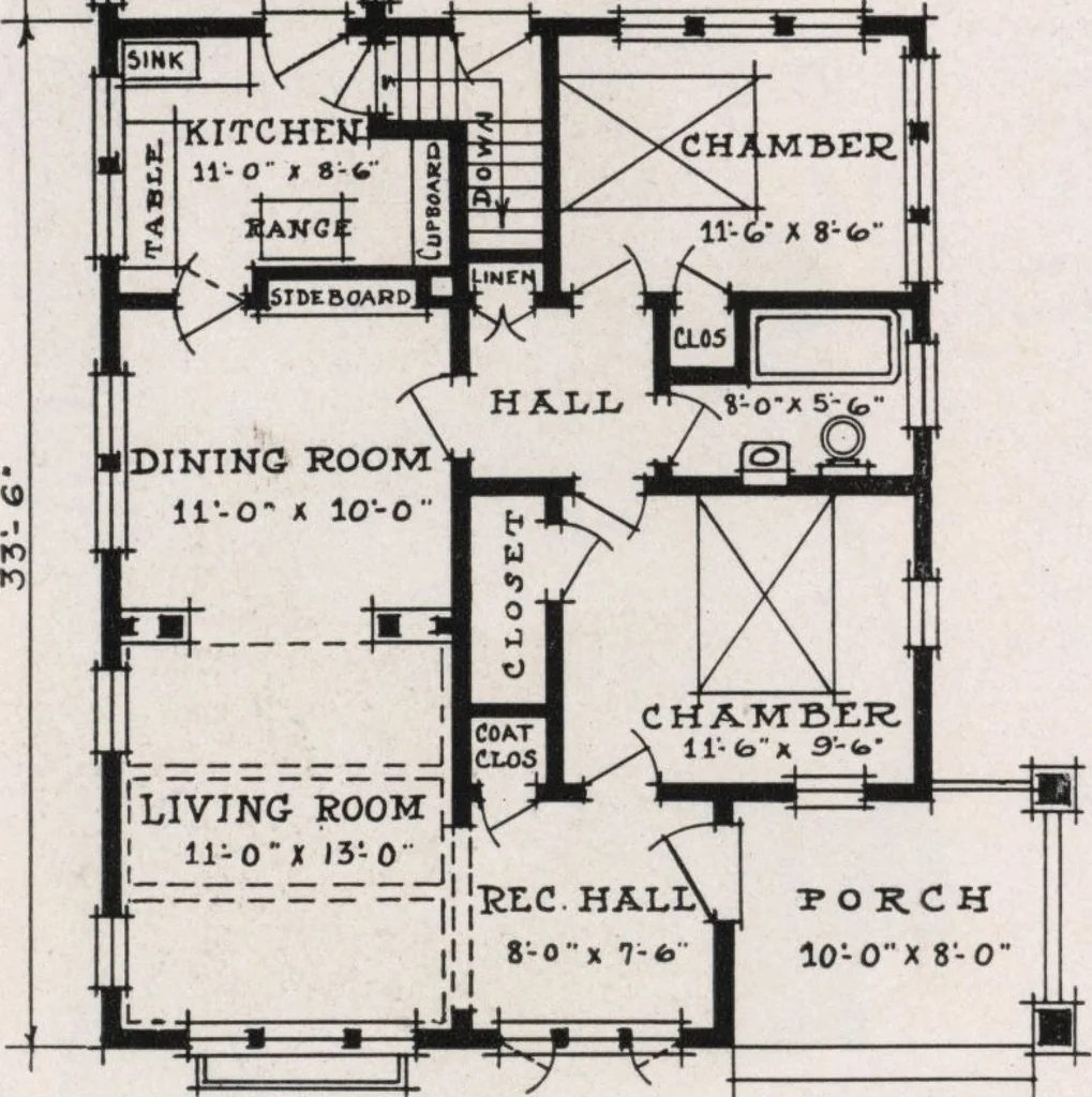 An illustration from Better built homes volume II, 1917, leaf 19
