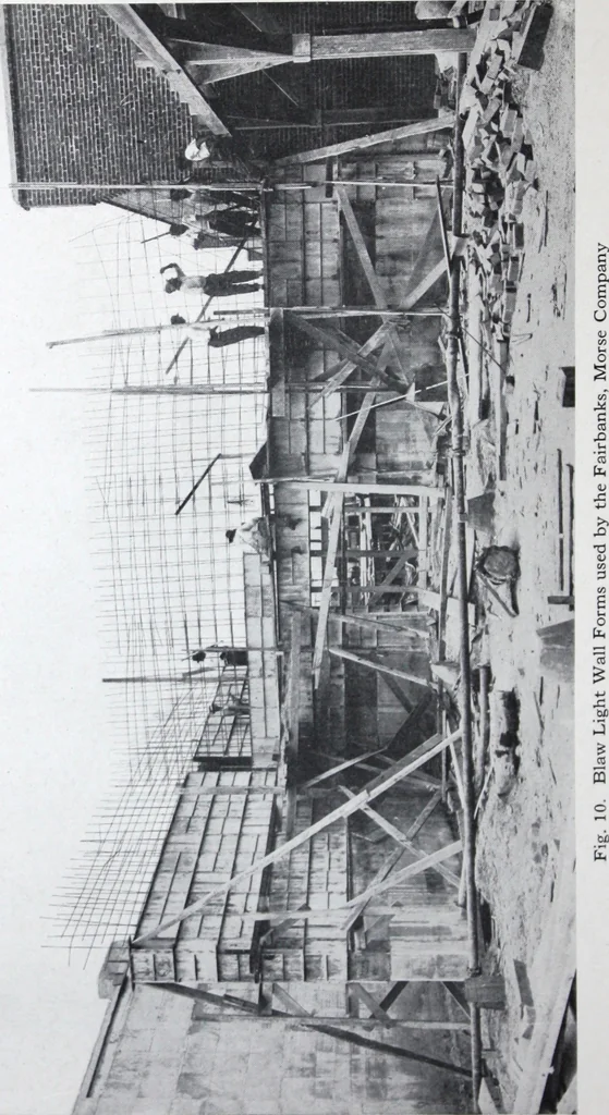 An illustration from Blawforms for light walls and foundations, 1919, leaf 13
