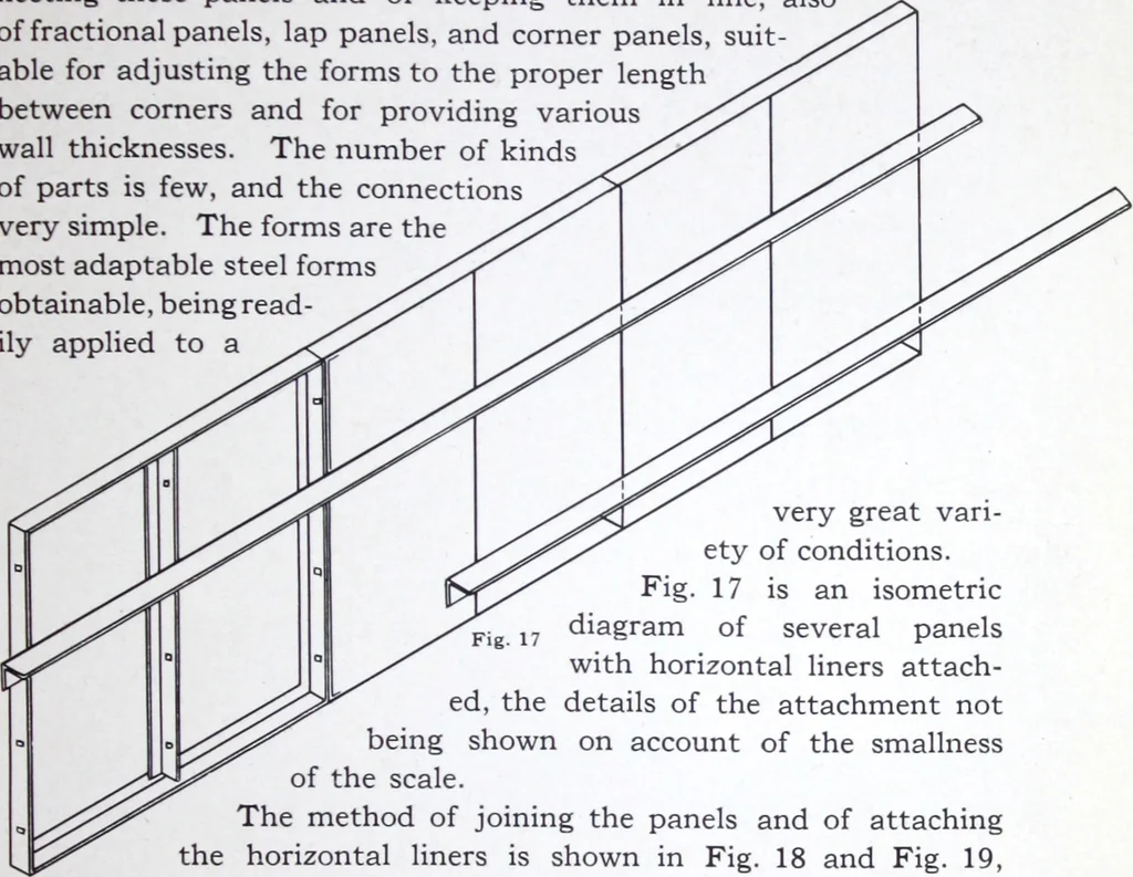 An illustration from Blawforms for light walls and foundations, 1919, leaf 18