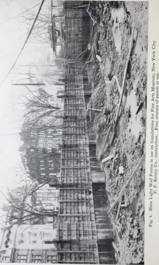 An illustration from Blawforms for light walls and foundations, 1919, leaf 7