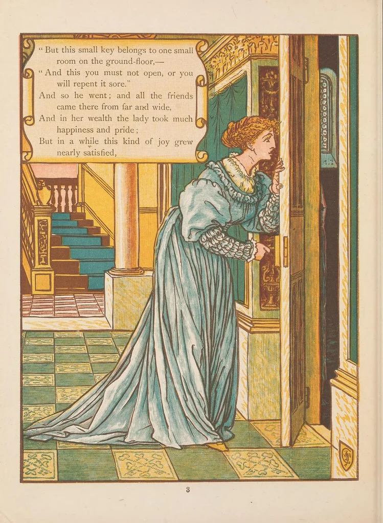 An illustration from Bluebeard, 1873, leaf 6