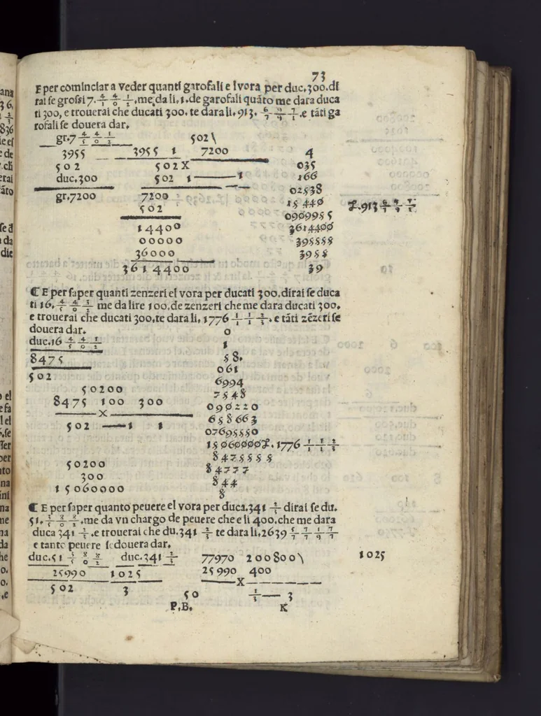 An illustration from Libro de abacho, 1561, leaf 128