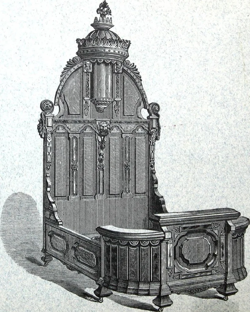 An illustration from Boult's carving, paneling, moulding and dovetailing machine for shaping, edge moulding, surface moulding, moulding scroll or fret work, paneling, dovetailing, etc, 1880, leaf 1
