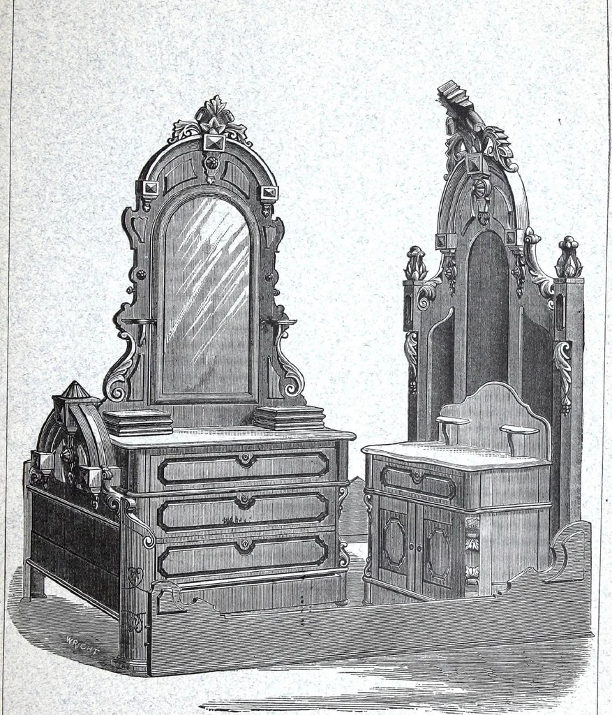 An illustration from Boult's carving, paneling, moulding and dovetailing machine for shaping, edge moulding, surface moulding, moulding scroll or fret work, paneling, dovetailing, etc, 1880, leaf 34