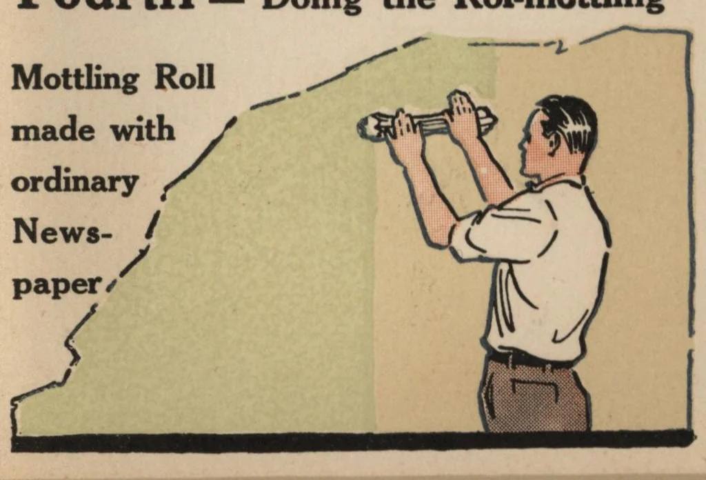 An illustration from BPS pat-co flat wall finish mottling and stippling., 1930, leaf 10