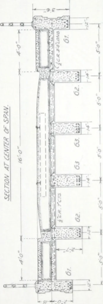 An illustration from Bridges and culverts for highway traffic, flat slab and girder type ..., 1908, leaf 32