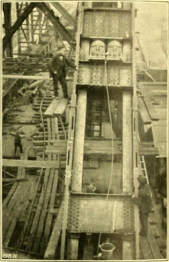 An illustration from Bridges, structural steel work, and mechanical engineering productions, 1909, leaf 133