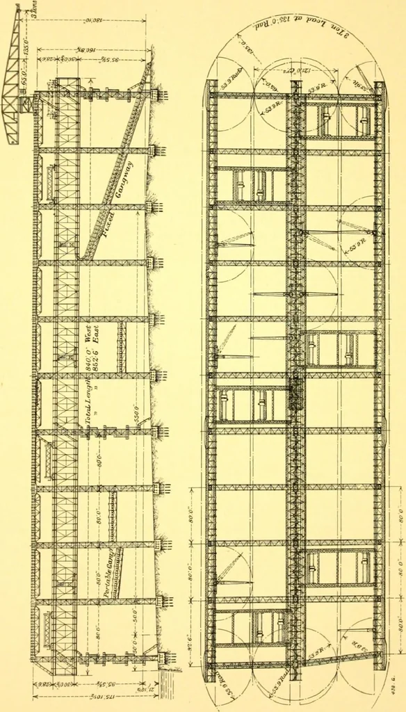 An illustration from Bridges, structural steel work, and mechanical engineering productions, 1909, leaf 206