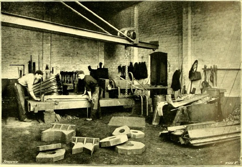 An illustration from Bridges, structural steel work, and mechanical engineering productions, 1909, leaf 305