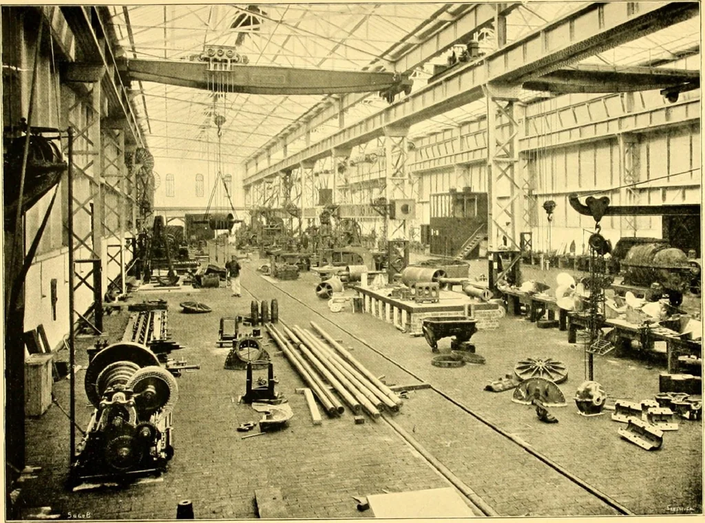 An illustration from Bridges, structural steel work, and mechanical engineering productions, 1909, leaf 48