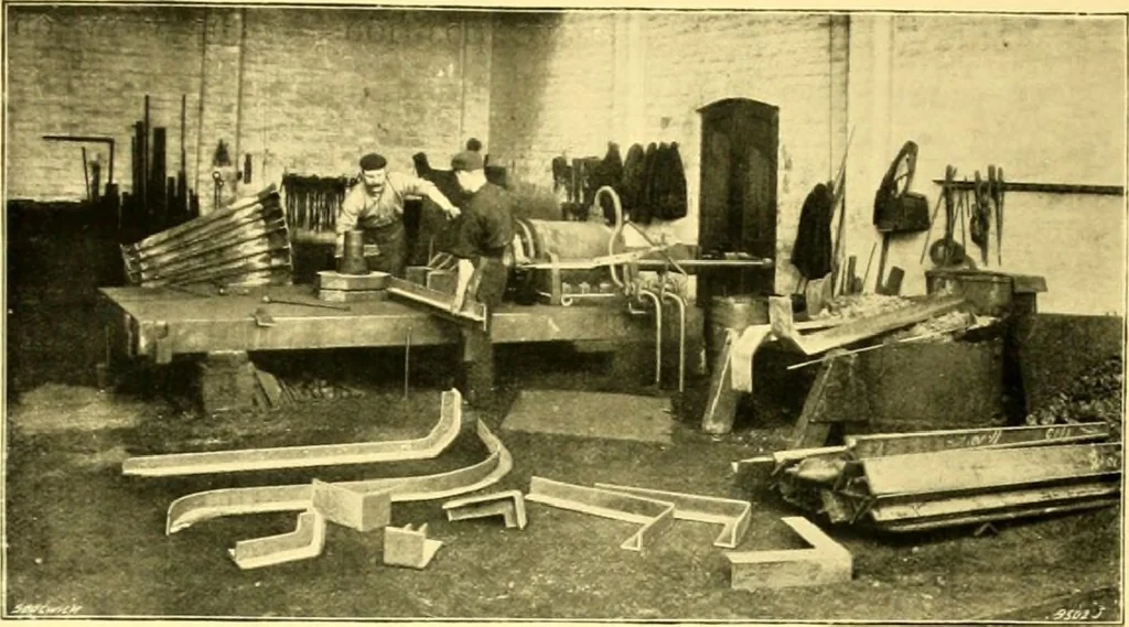 An illustration from Bridges, structural steel work, and mechanical engineering productions, 1909, leaf 64