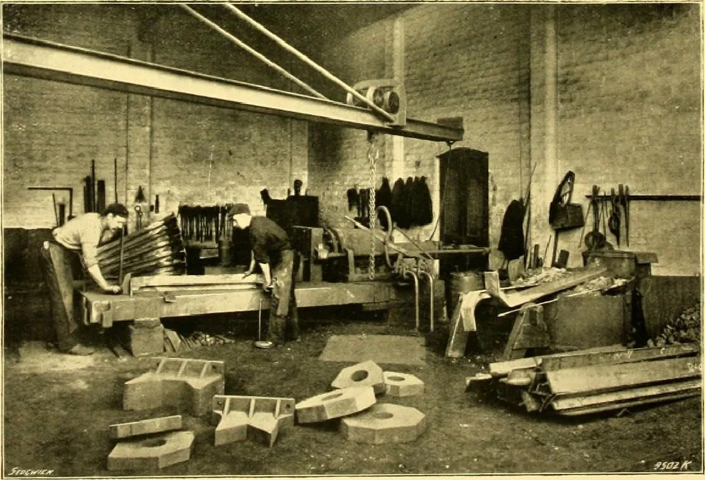 An illustration from Bridges, structural steel work, and mechanical engineering productions, 1909, leaf 64