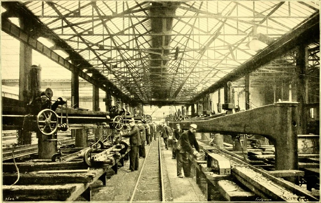An illustration from Bridges, structural steel work, and mechanical engineering productions, 1909, leaf 66
