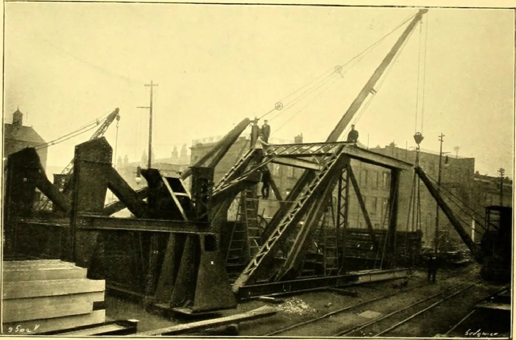 An illustration from Bridges, structural steel work, and mechanical engineering productions, 1909, leaf 70
