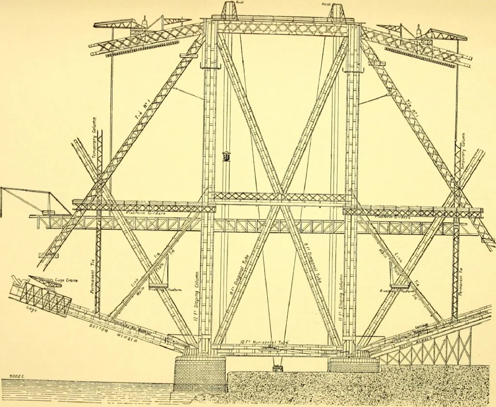 An illustration from Bridges, structural steel work, and mechanical engineering productions, 1909, leaf 98