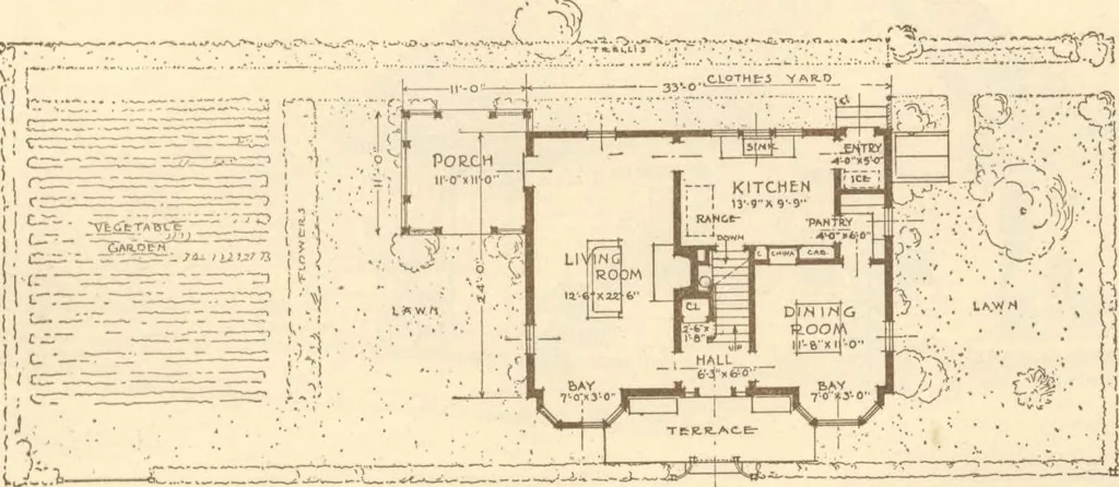An illustration from Home builder's plan book, 1921, leaf 48