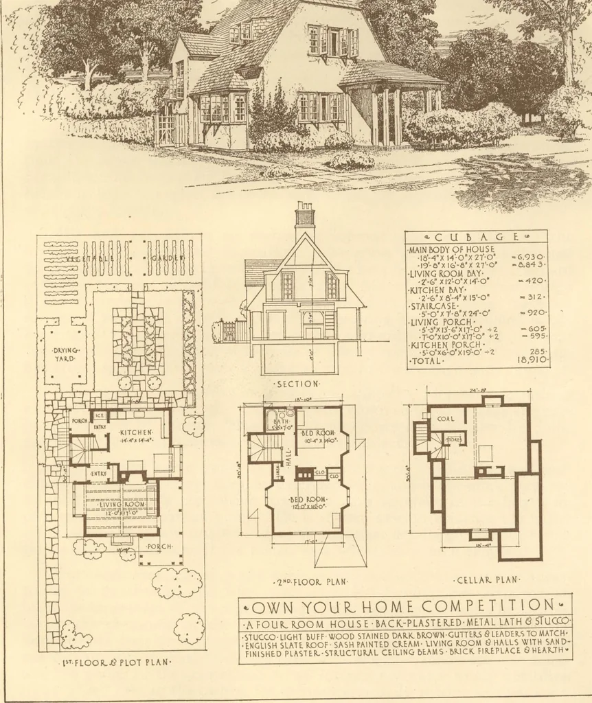 An illustration from Home builder's plan book, 1921, leaf 82