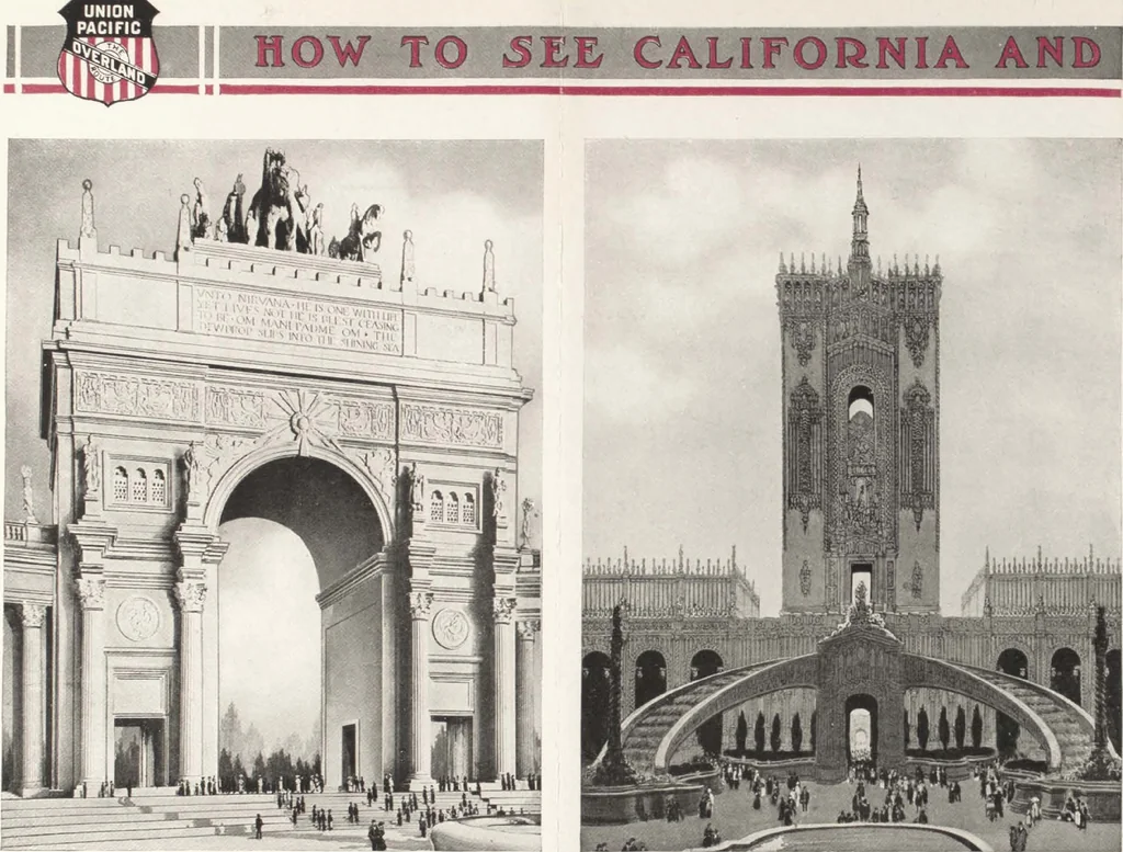 An illustration from How to See California and its Expositions in 1915, 1515, leaf 1