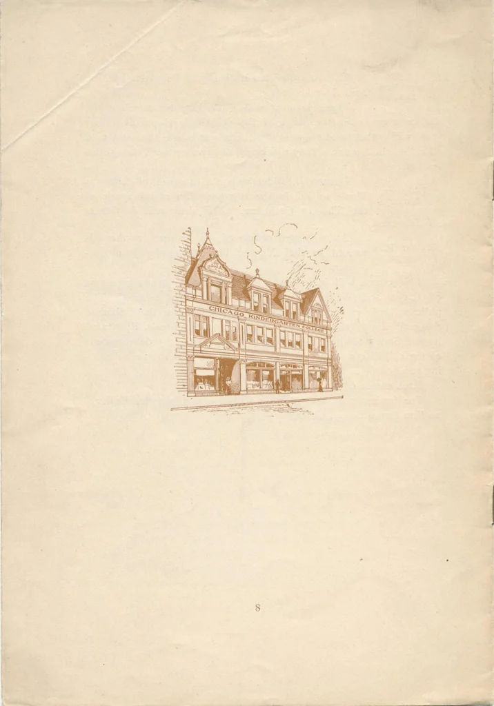 An illustration from Annual Announcement of Special Courses at the Chicago Kindergarten College, 1898, leaf 4