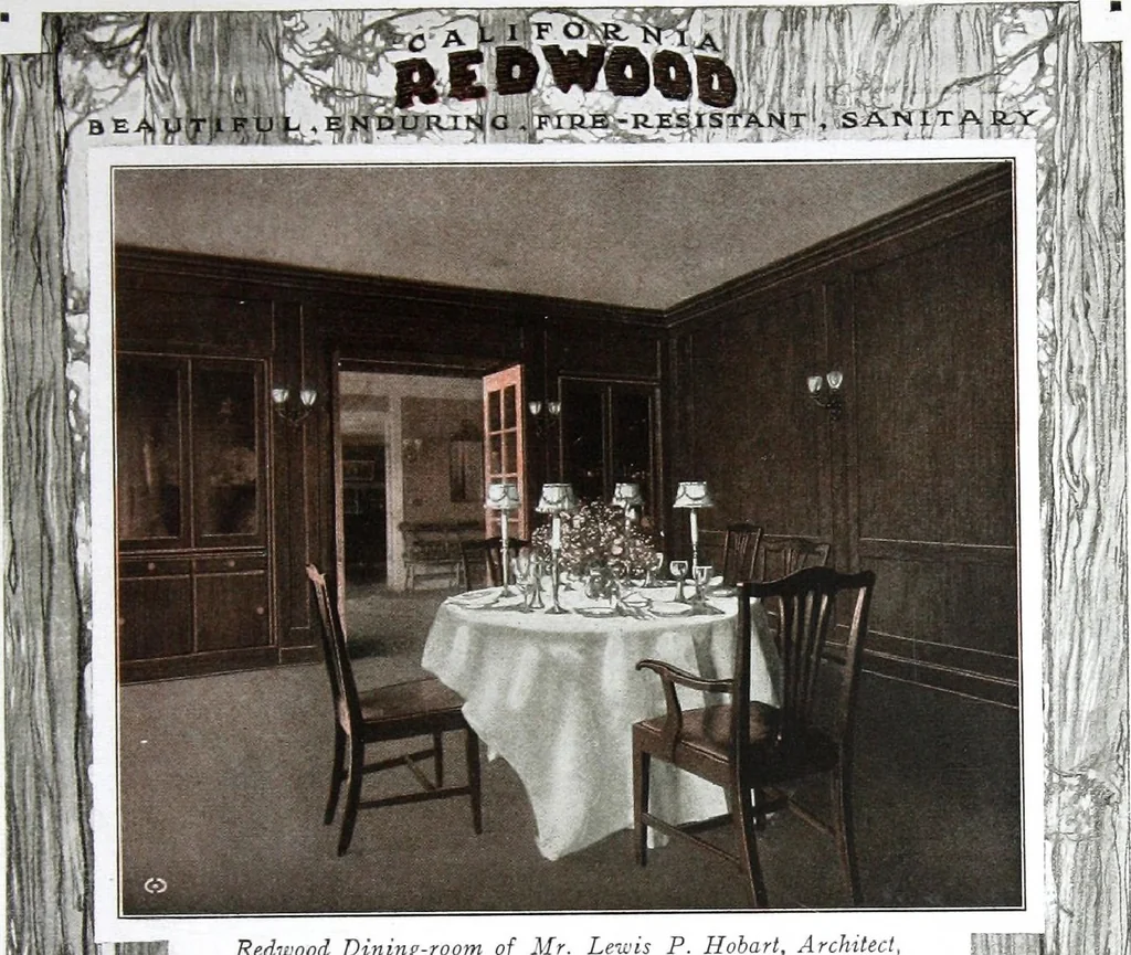 An illustration from California Redwood "nature's lumber masterpiece", 1916, leaf 18