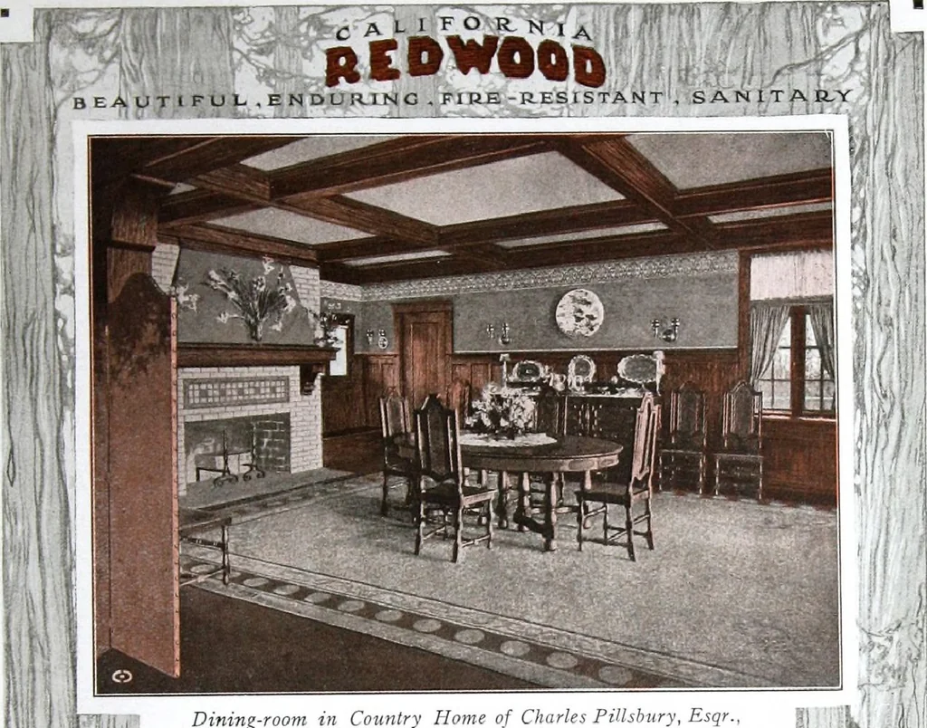 An illustration from California Redwood "nature's lumber masterpiece", 1916, leaf 22