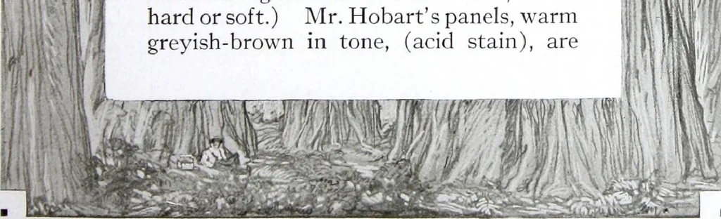 An illustration from California Redwood "nature's lumber masterpiece", 1916, leaf 50