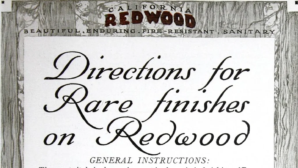 An illustration from California Redwood "nature's lumber masterpiece", 1916, leaf 58