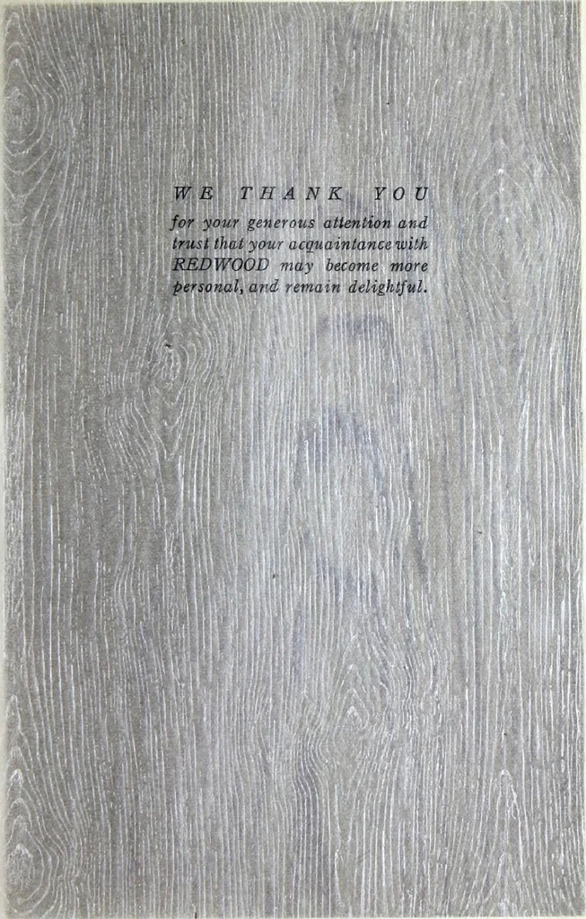 An illustration from California Redwood "nature's lumber masterpiece", 1916, leaf 74