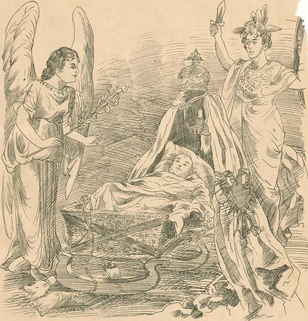 An illustration from Cartoons from the "Hindi Punch" : 1904., 1904, leaf 111