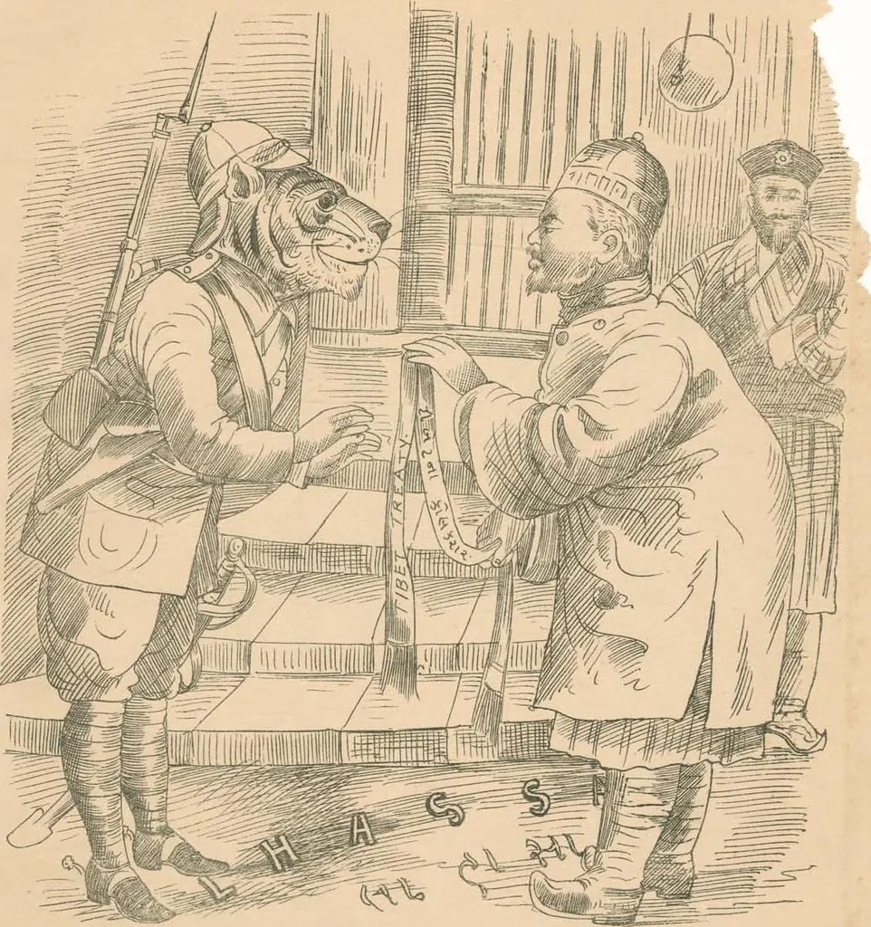 An illustration from Cartoons from the "Hindi Punch" : 1904., 1904, leaf 116